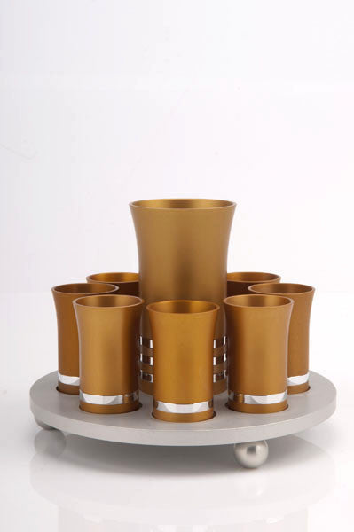 KIDUSH SET FOR 8 - KIDDUSH-SET002 - Agayof Judaica