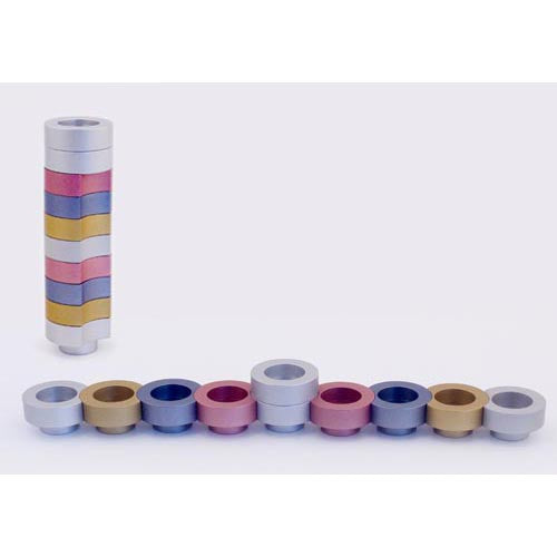 DOUGHNUT DESIGN - MENORAH - MN004 - Agayof Judaica