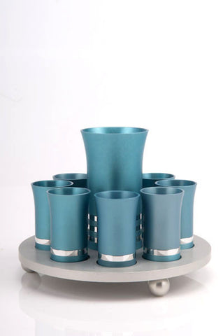 KIDUSH SET FOR 8 - KIDDUSH-SET004 - Agayof Judaica