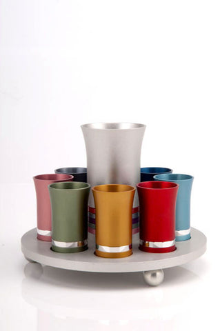 KIDUSH SET FOR 8 - KIDDUSH-SET014 - Agayof Judaica