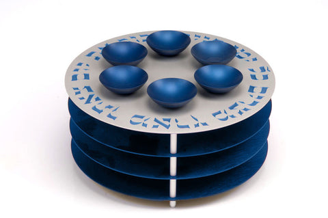 SEDER PLATE 3 LEVELS - SEDER-PLATE-001 - Agayof Judaica