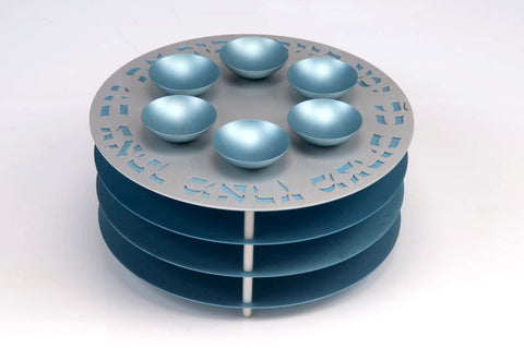 SEDER PLATE 3 LEVELS - SEDER-PLATE-003 - Agayof Judaica